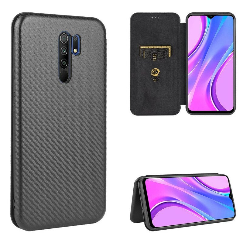 Folio Cover Xiaomi Redmi 9 Custodia in pelle Silicone Colorato Al Carbonio