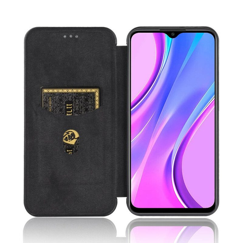 Folio Cover Xiaomi Redmi 9 Custodia in pelle Silicone Colorato Al Carbonio