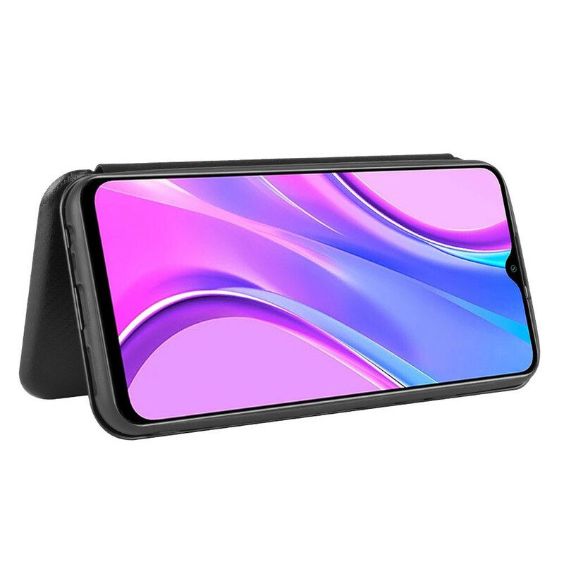 Folio Cover Xiaomi Redmi 9 Custodia in pelle Silicone Colorato Al Carbonio