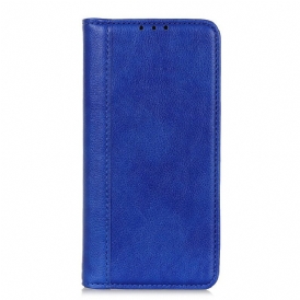 Folio Cover Xiaomi Redmi 9 Custodia in pelle Versione In Crosta Di Litchi