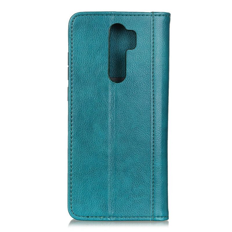 Folio Cover Xiaomi Redmi 9 Custodia in pelle Versione In Crosta Di Litchi