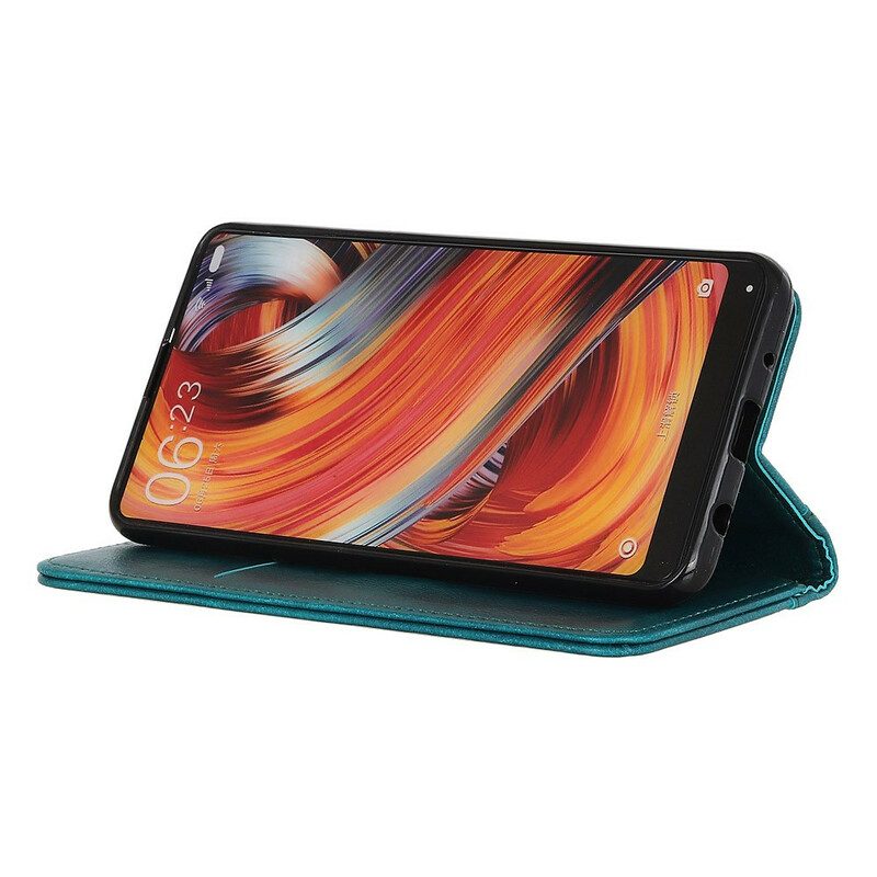 Folio Cover Xiaomi Redmi 9 Custodia in pelle Versione In Crosta Di Litchi