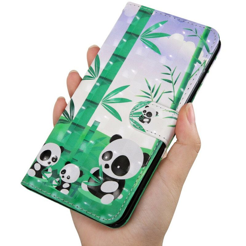 Folio Cover Xiaomi Redmi 9 Famiglia Panda