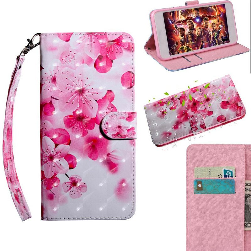 Folio Cover Xiaomi Redmi 9 Fiori Rosa