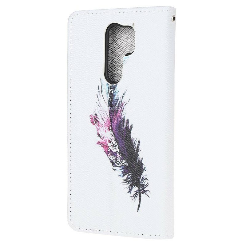 Folio Cover Xiaomi Redmi 9 Piuma Con Cordino