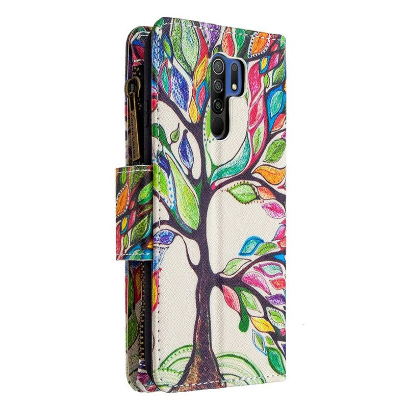 Folio Cover Xiaomi Redmi 9 Tasca Per Albero Con Cerniera