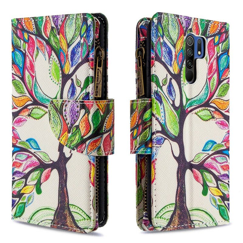 Folio Cover Xiaomi Redmi 9 Tasca Per Albero Con Cerniera