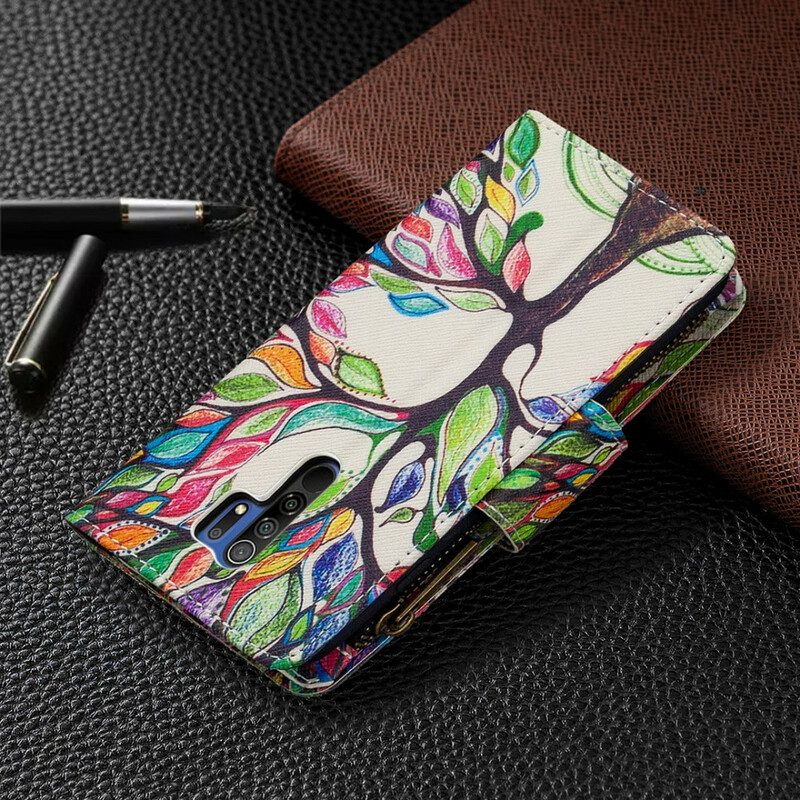 Folio Cover Xiaomi Redmi 9 Tasca Per Albero Con Cerniera