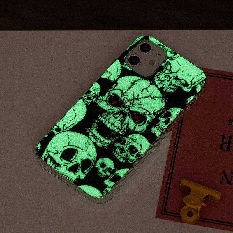 Cover iPhone 12 Mini Attenzione Teschi Fluorescenti