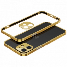 Cover iPhone 12 Mini Bordi Trasparenti Lega Di Alluminio