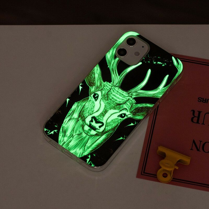 Cover iPhone 12 Mini Cervo Maestoso Fluorescente