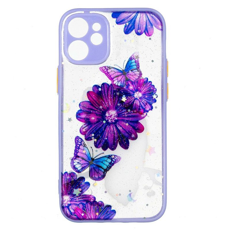 Cover iPhone 12 Mini Farfalla Floreale Ibrida