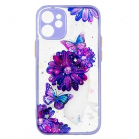 Cover iPhone 12 Mini Farfalla Floreale Ibrida