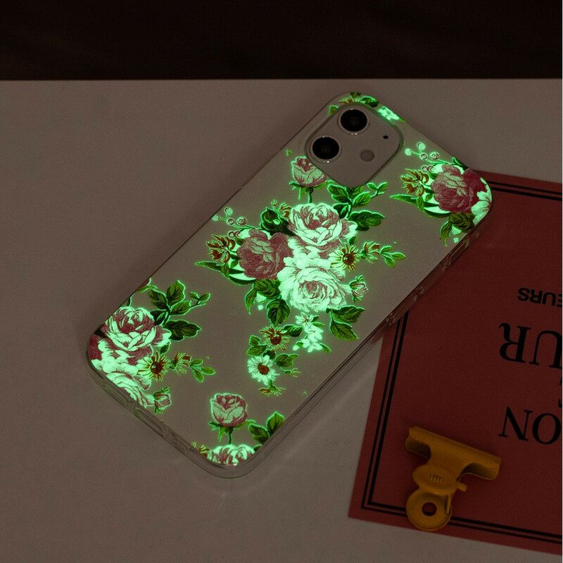 Cover iPhone 12 Mini Fiori Liberty Fluorescenti