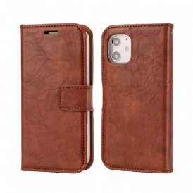 Cover iPhone 12 Mini Stile In Pelle Invecchiata Staccabile