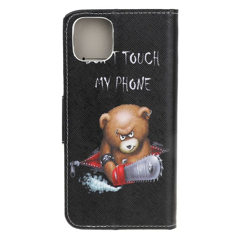 Custodia A Portafoglio iPhone 12 Mini Orso Pericoloso