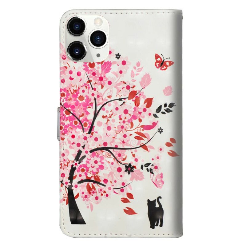 Custodia in pelle iPhone 12 Mini Albero Rosa