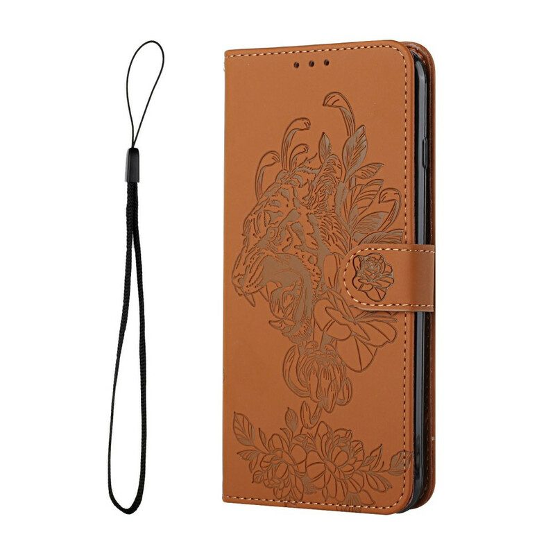 Custodia in pelle iPhone 12 Mini Barocco Strappy Tiger