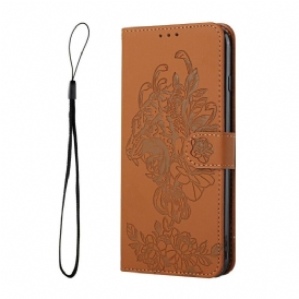 Custodia in pelle iPhone 12 Mini Barocco Strappy Tiger