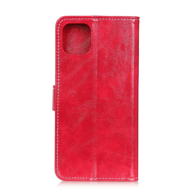 Custodia in pelle iPhone 12 Mini Cuciture Lucide Ea Vista