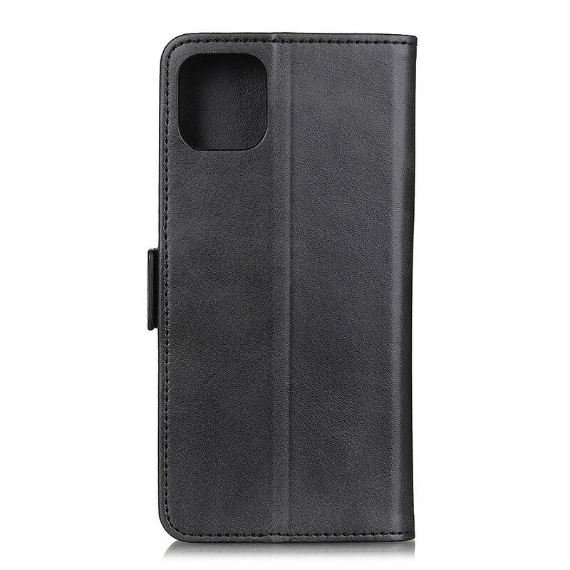 Custodia in pelle iPhone 12 Mini Folio Cover Doppio Lembo