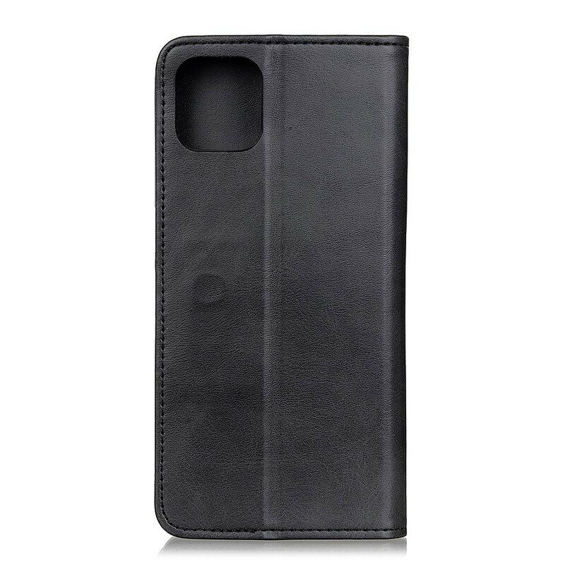 Folio Cover iPhone 12 Mini Custodia in pelle Crosta Di Pelle Opaca