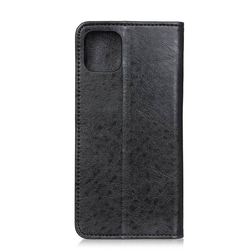 Folio Cover iPhone 12 Mini Custodia in pelle Pelle Crosta Eleganza