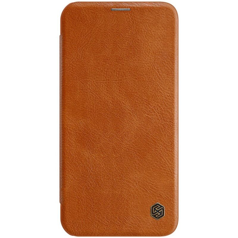 Folio Cover iPhone 12 Mini Custodia in pelle Serie Nillkin Qin