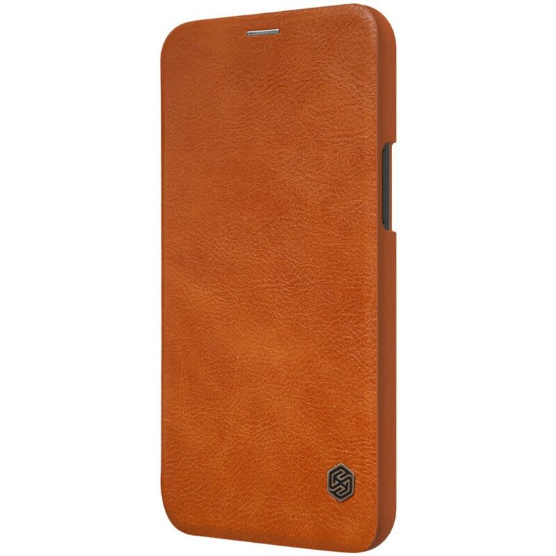 Folio Cover iPhone 12 Mini Custodia in pelle Serie Nillkin Qin