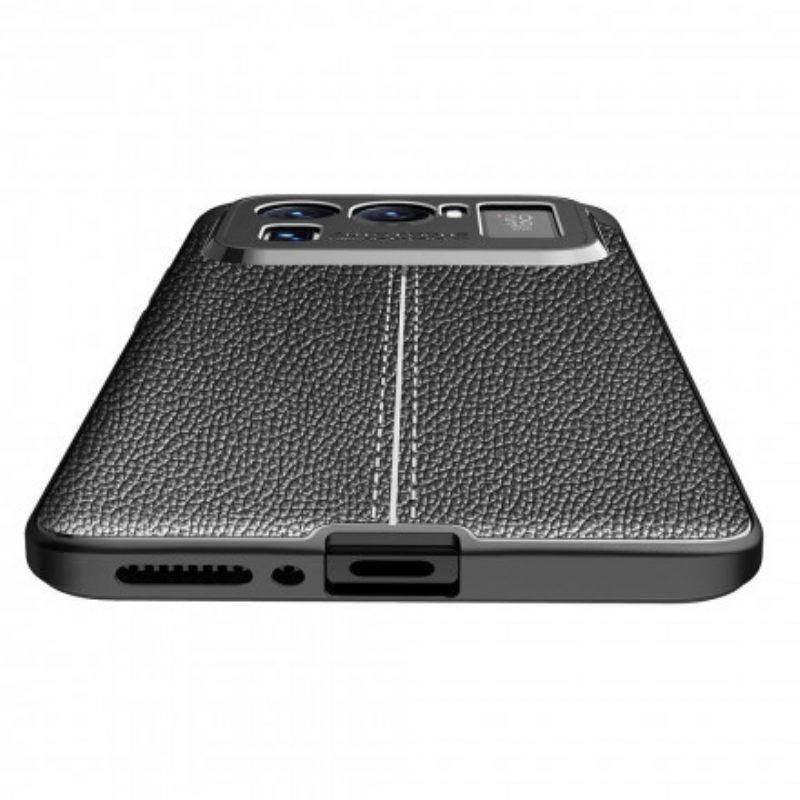 Cover Xiaomi Mi 11 Ultra Doppia Linea Litchi Effetto Pelle