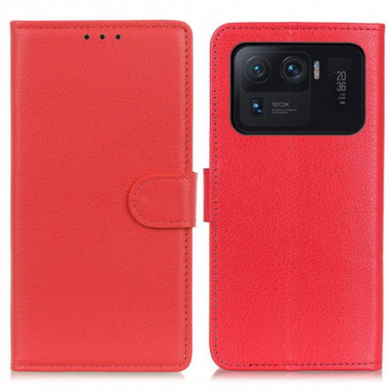 Custodia A Portafoglio Xiaomi Mi 11 Ultra Classica Ecopelle Litchi