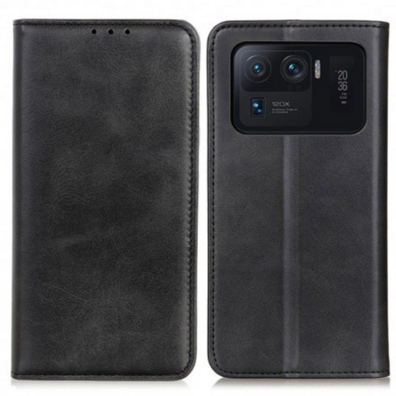 Folio Cover Xiaomi Mi 11 Ultra Custodia in pelle Crosta Di Pelle Opaca