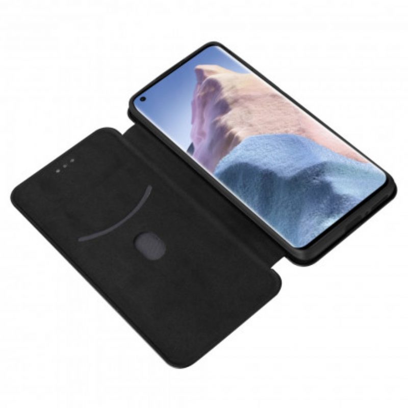 Folio Cover Xiaomi Mi 11 Ultra Custodia in pelle Fibra Di Carbonio Con Anello Di Supporto