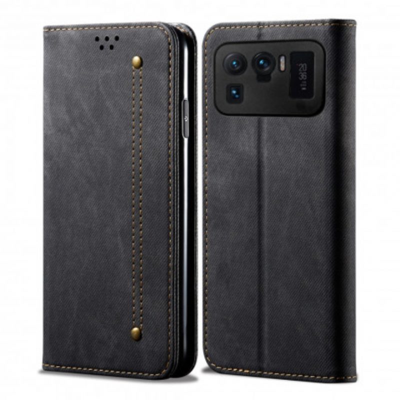 Folio Cover Xiaomi Mi 11 Ultra Custodia in pelle Trama Di Jeans In Ecopelle