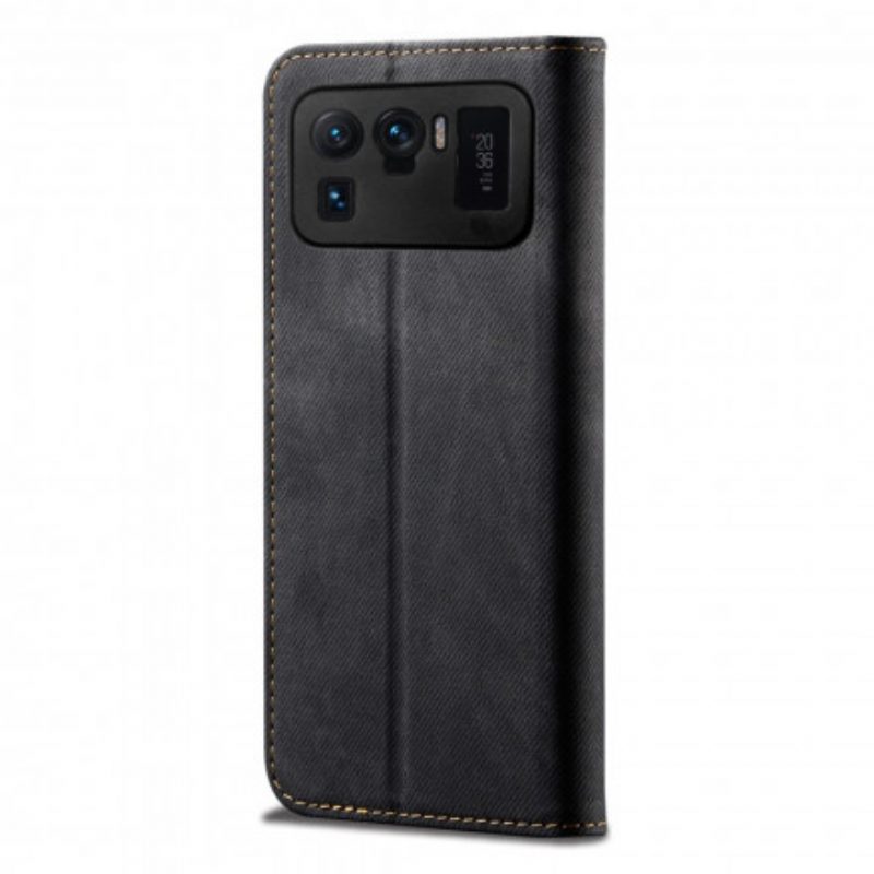 Folio Cover Xiaomi Mi 11 Ultra Custodia in pelle Trama Di Jeans In Ecopelle