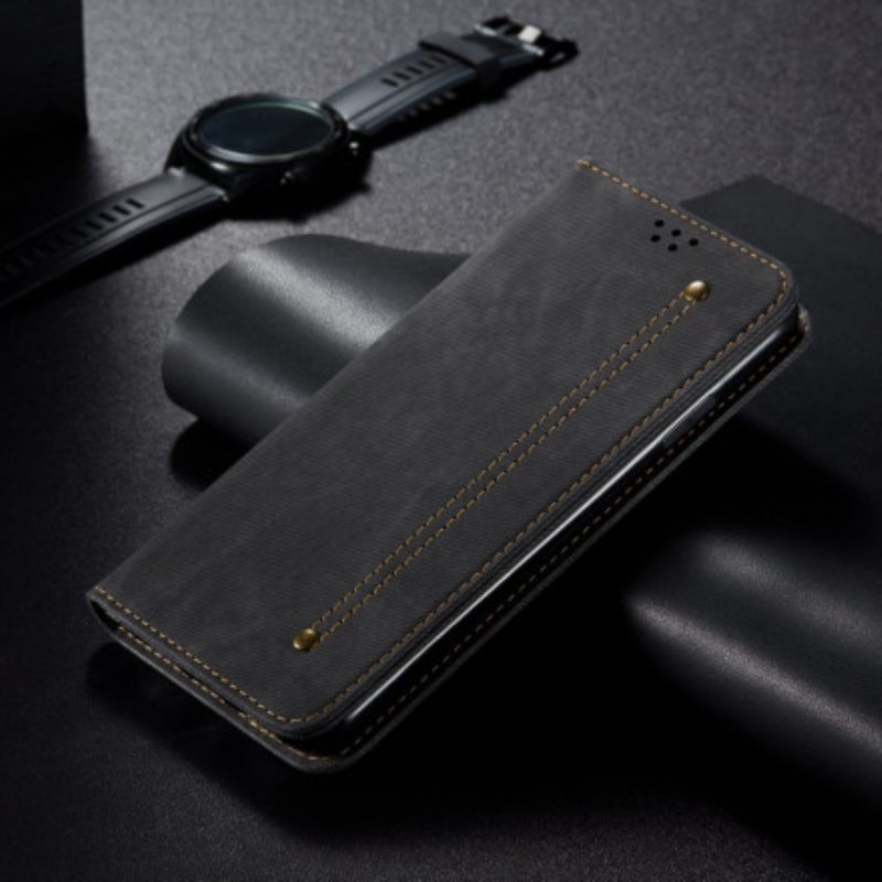 Folio Cover Xiaomi Mi 11 Ultra Custodia in pelle Trama Di Jeans In Ecopelle