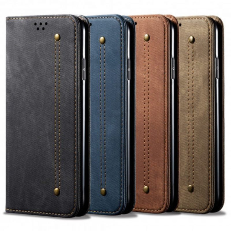 Folio Cover Xiaomi Mi 11 Ultra Custodia in pelle Trama Di Jeans In Ecopelle