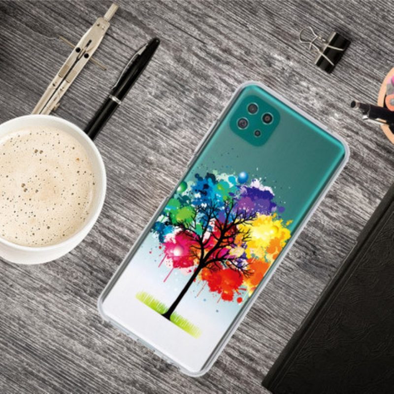 Cover Samsung Galaxy A22 5G Albero Dell'acquerello Senza Soluzione Di Continuità