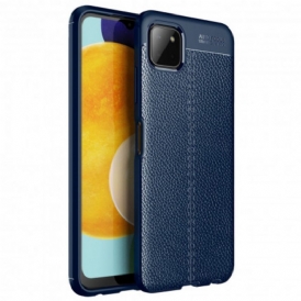 Cover Samsung Galaxy A22 5G Doppia Linea Litchi Effetto Pelle