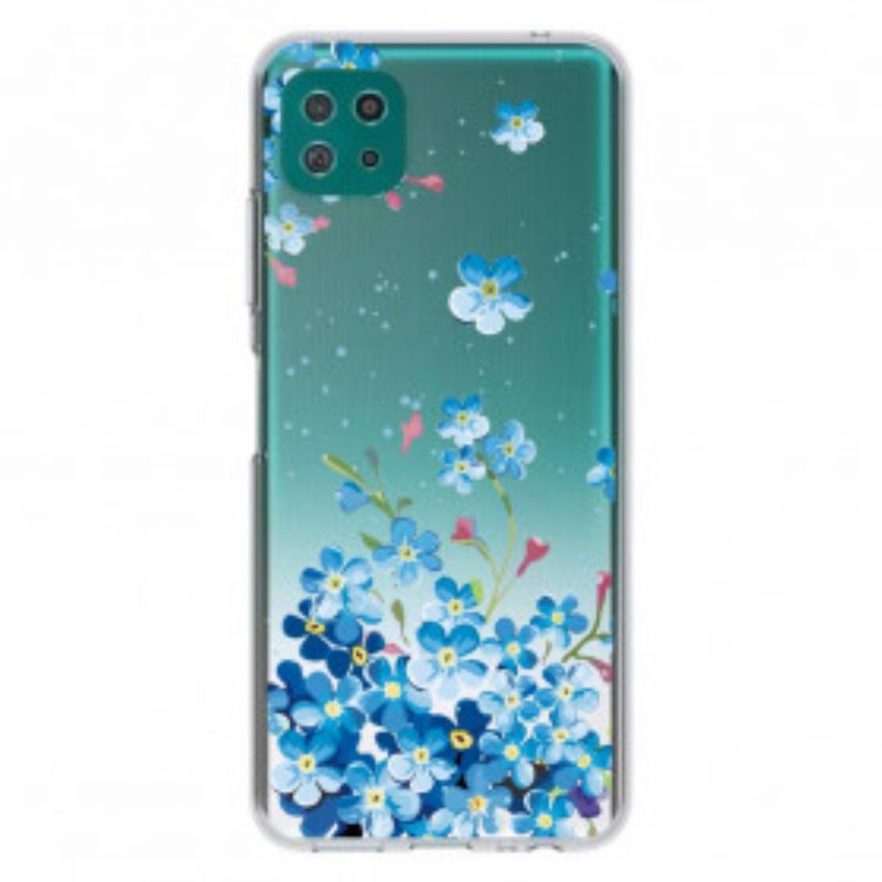 Cover Samsung Galaxy A22 5G Fiori Blu