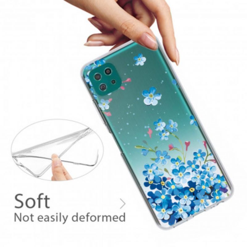 Cover Samsung Galaxy A22 5G Fiori Blu