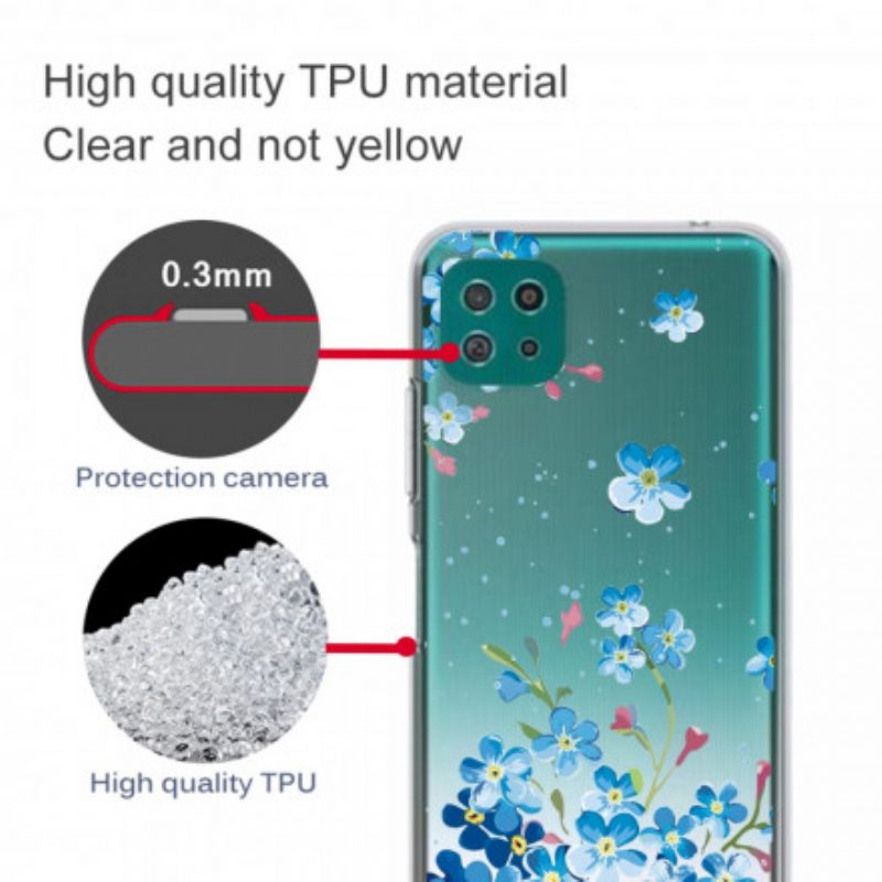 Cover Samsung Galaxy A22 5G Fiori Blu