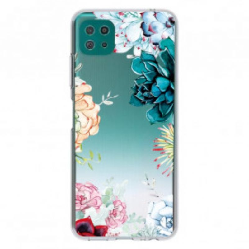 Cover Samsung Galaxy A22 5G Fiori Dell'acquerello Senza Soluzione Di Continuità