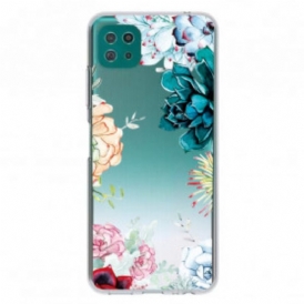 Cover Samsung Galaxy A22 5G Fiori Dell'acquerello Senza Soluzione Di Continuità