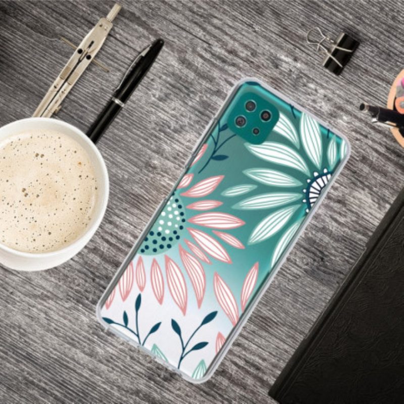 Cover Samsung Galaxy A22 5G Un Fiore Trasparente