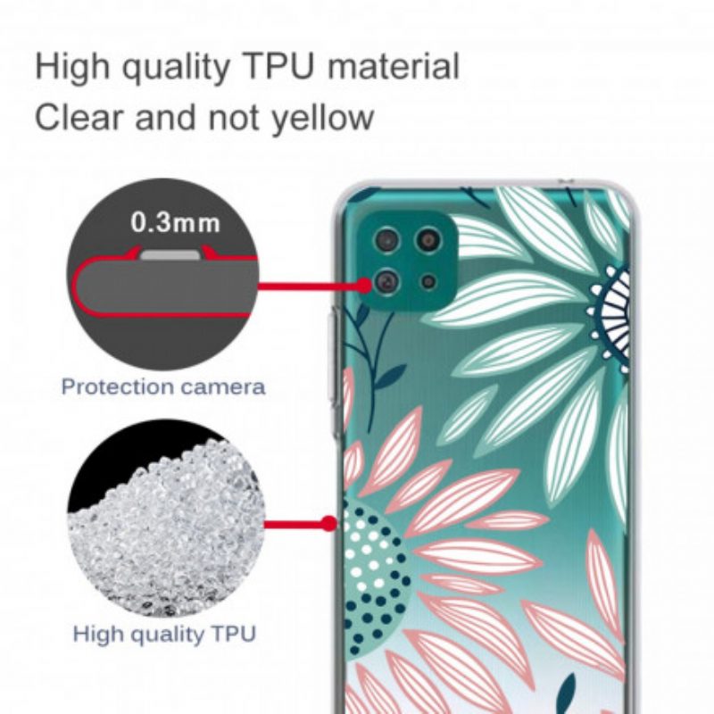 Cover Samsung Galaxy A22 5G Un Fiore Trasparente