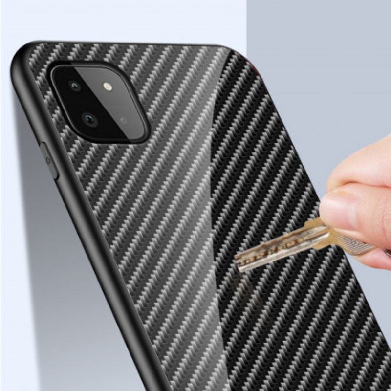 Cover Samsung Galaxy A22 5G Vetro Temperato In Fibra Di Carbonio