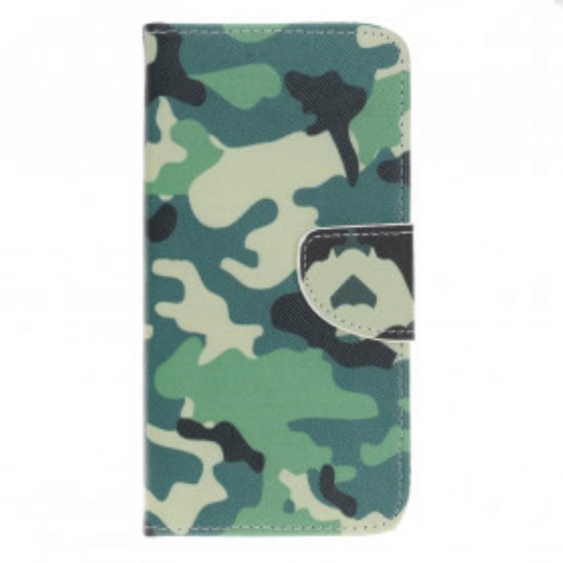 Custodia in pelle Samsung Galaxy A22 5G Camuffamento Militare