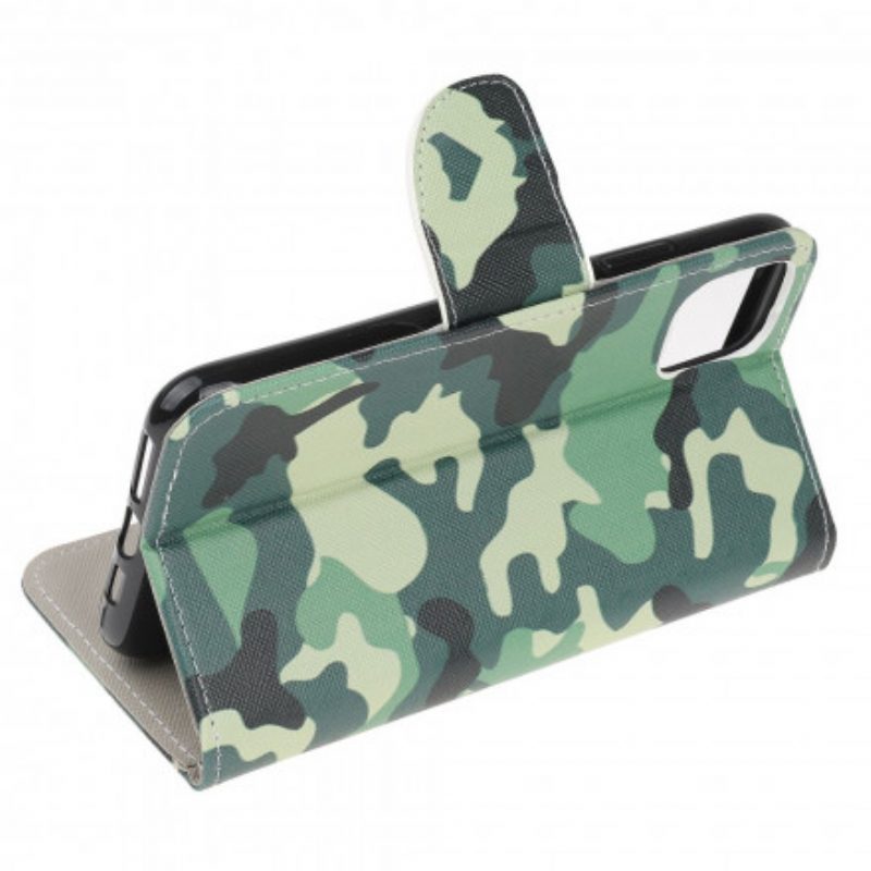 Custodia in pelle Samsung Galaxy A22 5G Camuffamento Militare