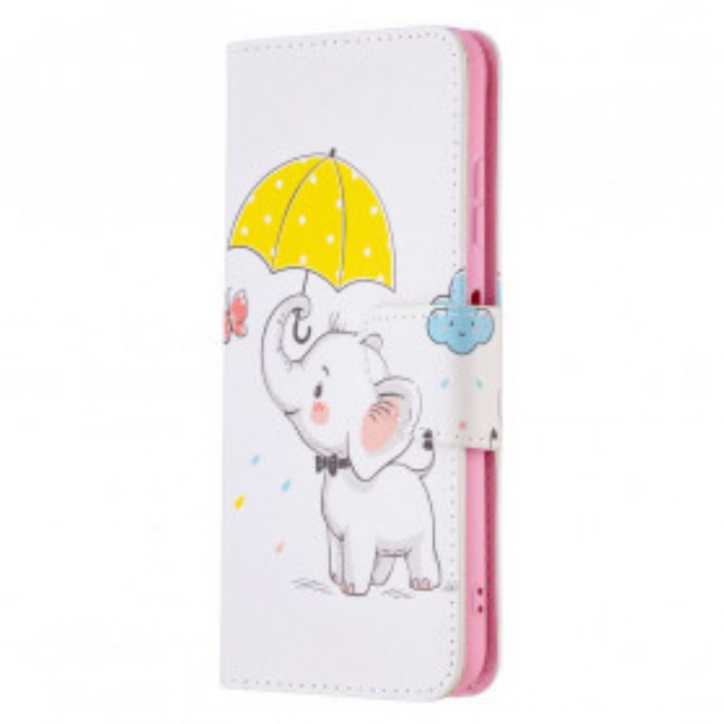 Custodia in pelle Samsung Galaxy A22 5G Cucciolo Di Elefante